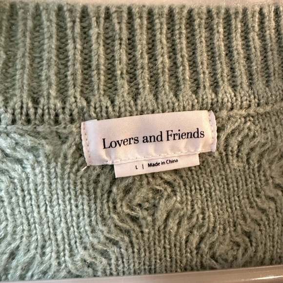 LOVERS + FRIENDS GREEN CARDIGAN LARGE - Picture 7 of 7